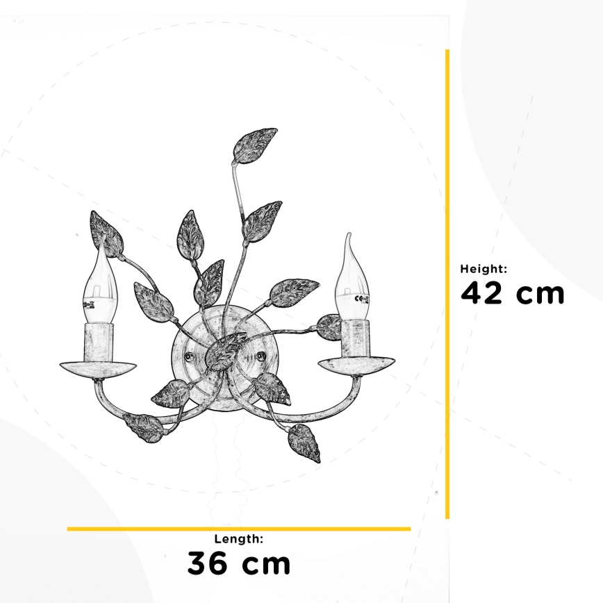 ONLI - Wandlamp COLLANA 1xE14/6W/230V brons/goud