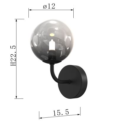 ONLI - Wandlamp PALOMA 1xG9/10W/230V zwart/gerookt