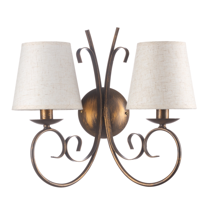 ONLI - Wandlamp POMPEI 2xE14/6W/230V brons