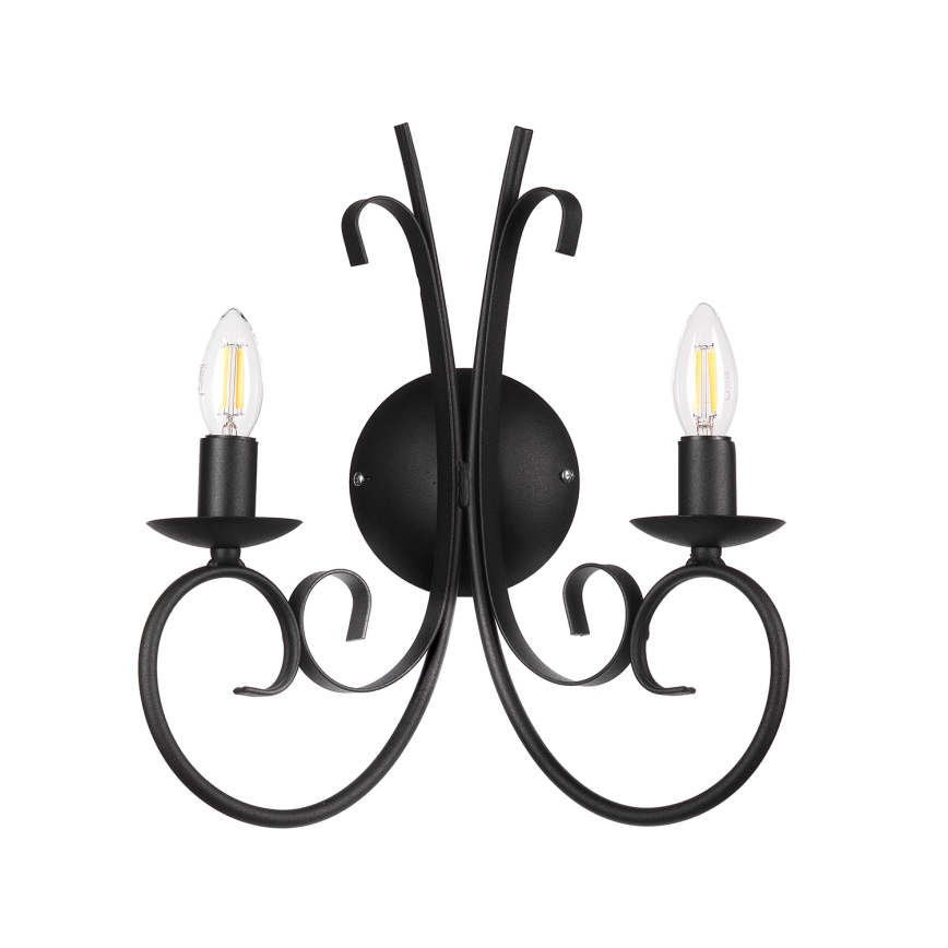 ONLI - Wandlamp POMPEI 2xE14/6W/230V zwart