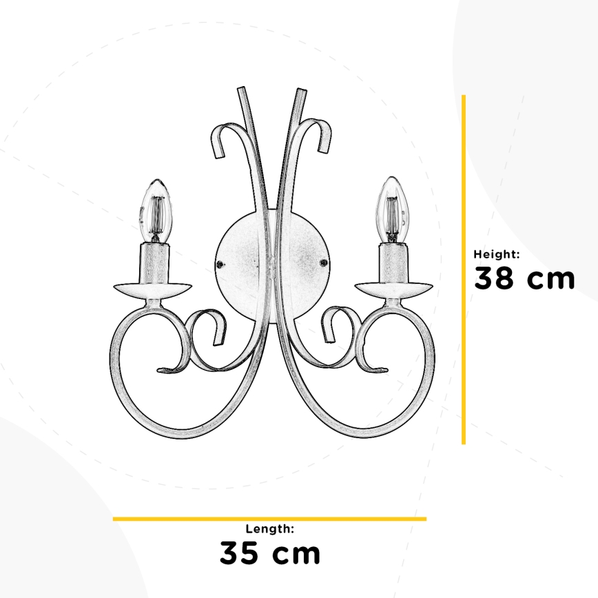 ONLI - Wandlamp POMPEI 2xE14/6W/230V zwart