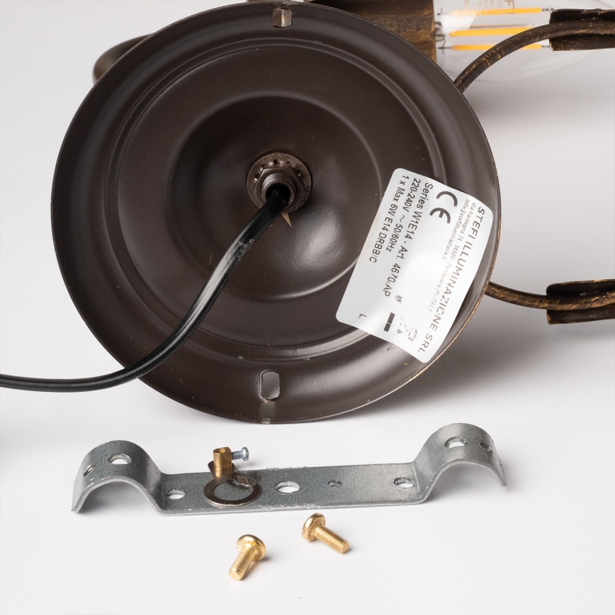 ONLI - Wandlamp TERESA 1xE14/6W/230V brons