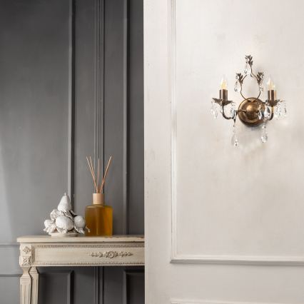 ONLI - Wandlamp TERESA 2xE14/6W/230V brons