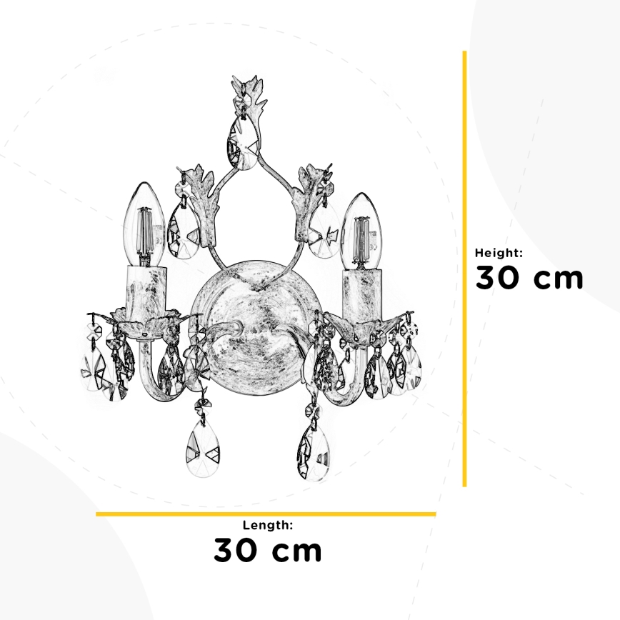 ONLI - Wandlamp TERESA 2xE14/6W/230V wit