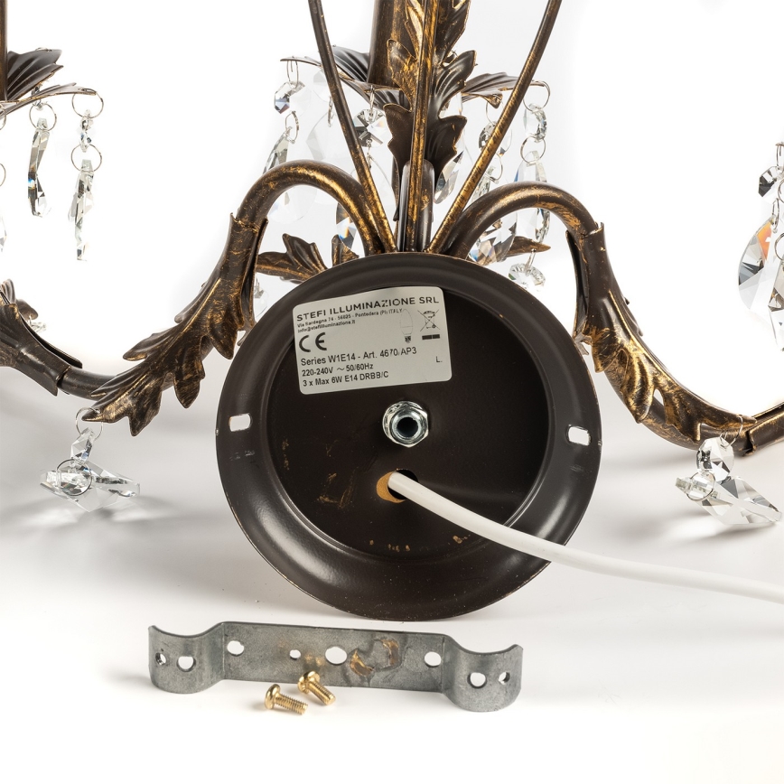 ONLI - Wandlamp TERESA 3xE14/6W/230V brons