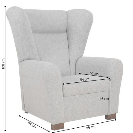 Oorfauteuil VIVA bruin