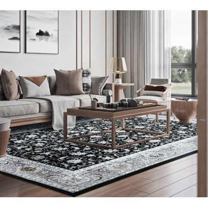 Oosters vloerkleed GRECE 120x170 cm 2150 g/m2 zwart/grijs/wit