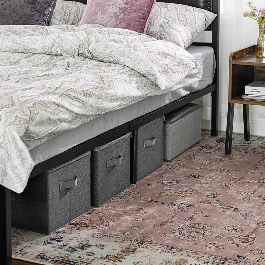 Opbergbox met rits, set van 3 CURAN, grijs