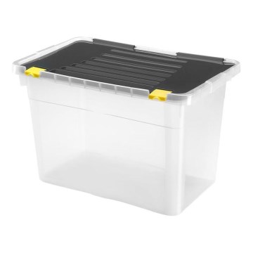 Opbergdoos 54 l zwart/doorzichtig
