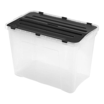 Opbergdoos DRAGON 60 l zwart/doorzichtig