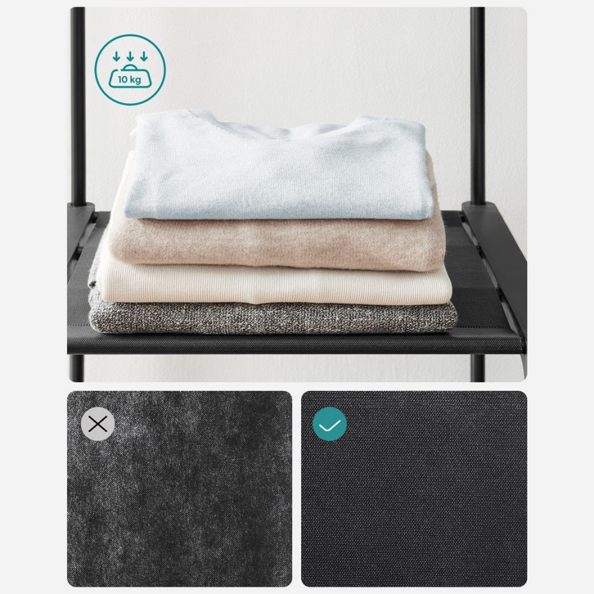 Opbergkast met planken en kledingstang MATIS 138x182 cm zwart