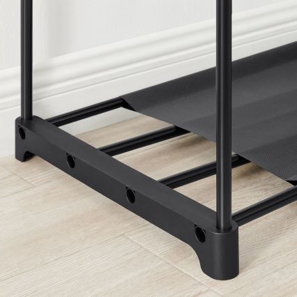 Opbergkast met planken en kledingstang MATIS 138x182 cm zwart