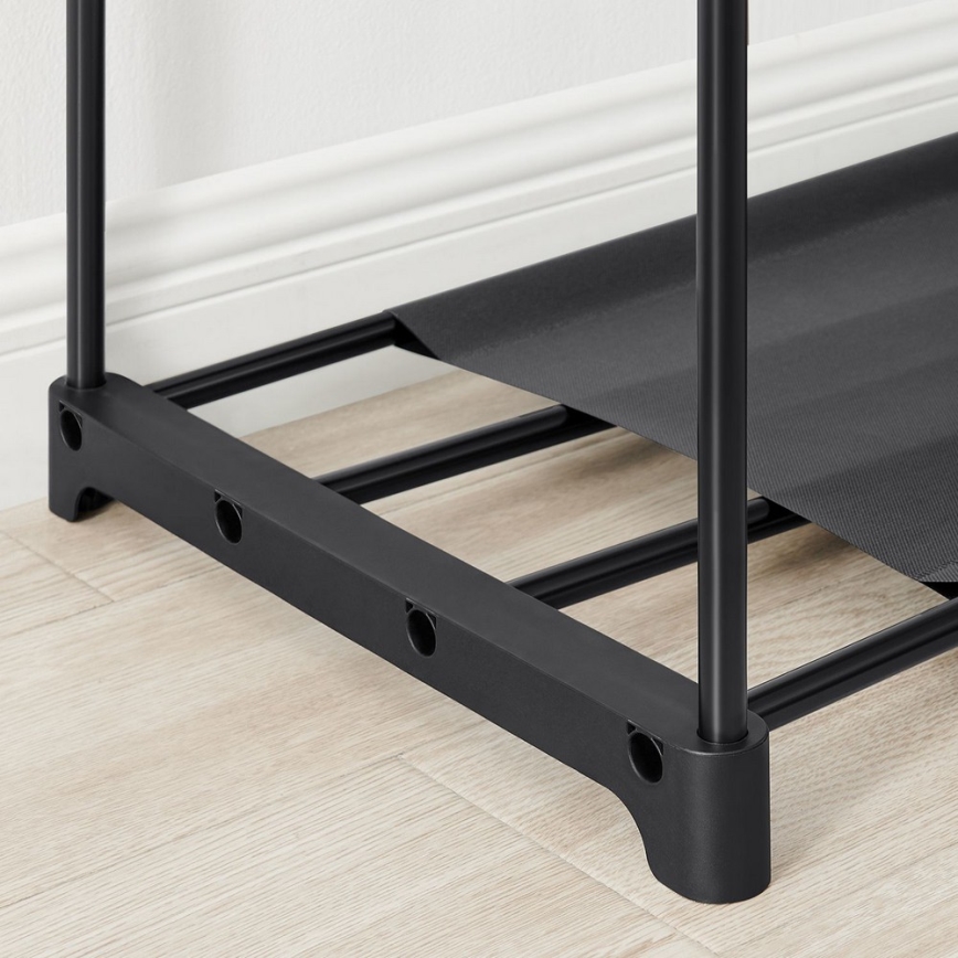 Opbergkast met planken en kledingstang MATIS 138x182 cm zwart