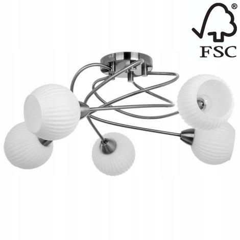 Opbouw plafondlamp PAVIA 5xE27/60W/230V - FSC gecertificeerd