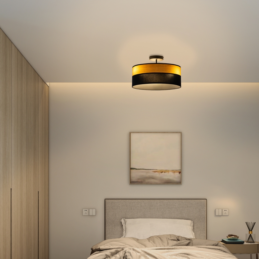 Opbouwkroonluchter ALBA 3x E27 / 15 W / 230 V Ø 40 cm zwart/bruin