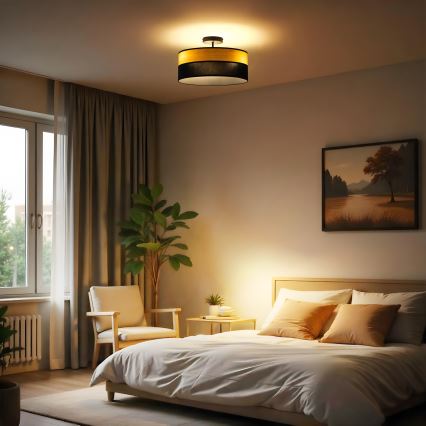 Opbouwkroonluchter ALBA 3x E27 / 15 W / 230 V Ø 40 cm zwart/bruin