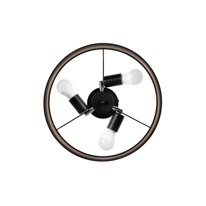 Opbouwkroonluchter ALBA 3x E27 / 15 W / 230 V Ø 40 cm zwart/bruin