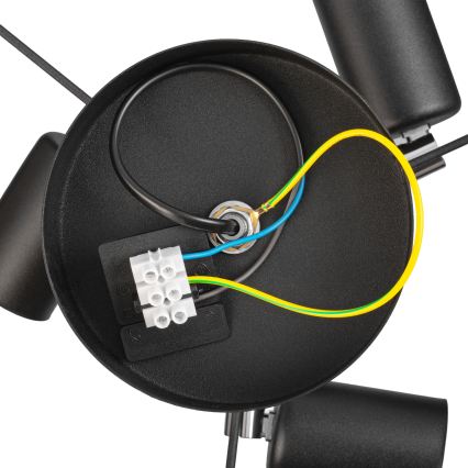 Opbouwkroonluchter ALBA 3x E27 / 15 W / 230 V Ø 40 cm zwart/bruin