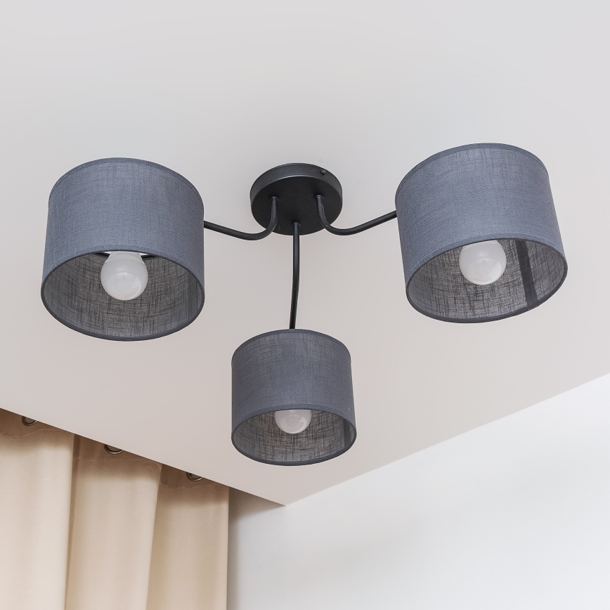 Opbouwkroonluchter ALBA 3xE27/15W/230V grijs
