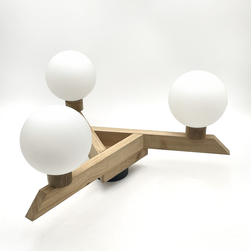 Opbouwkroonluchter ANTONIO 3xG9/5W/230V eiken/wit