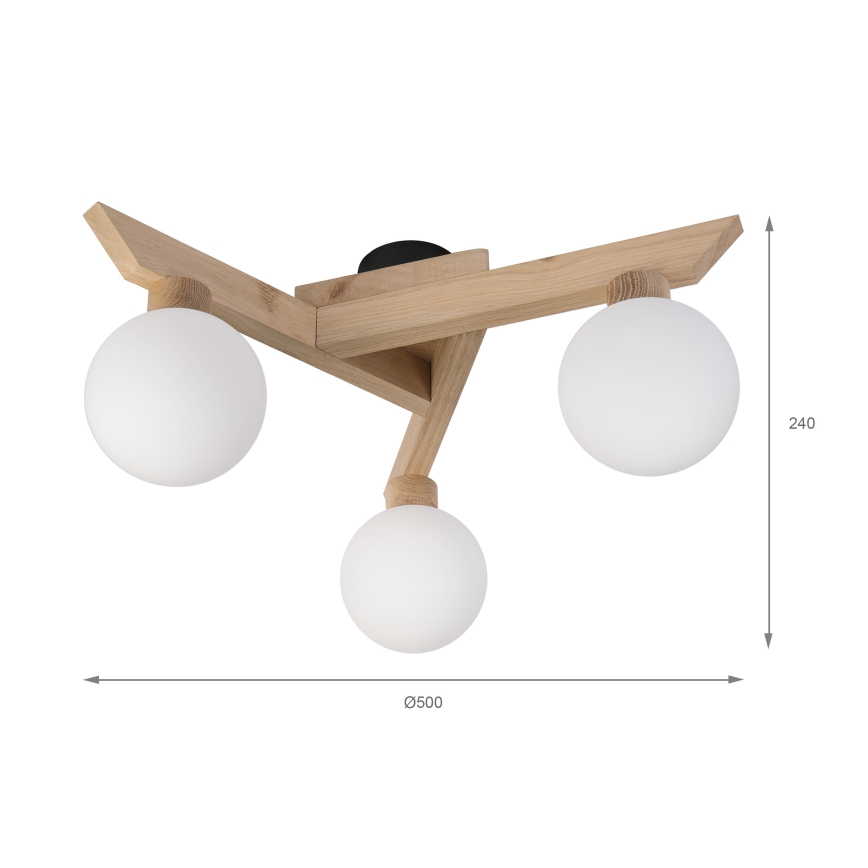 Opbouwkroonluchter ANTONIO 3xG9/5W/230V eiken/wit