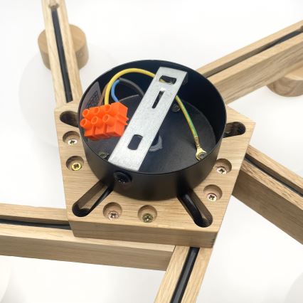 Opbouwkroonluchter ANTONIO 5xG9/5W/230V eik/wit