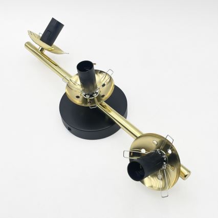 Opbouwkroonluchter AURIS 3xE14/15W/230V goud/rookzwart/beige