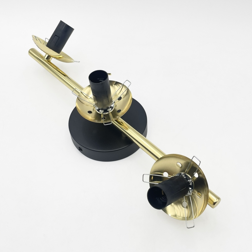 Opbouwkroonluchter AURIS 3xE14/15W/230V goud/rookzwart/beige