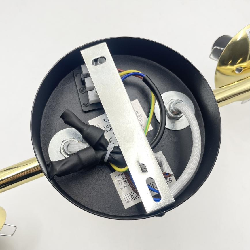 Opbouwkroonluchter AURIS 5xE14/15W/230V goud/rookzwart/beige