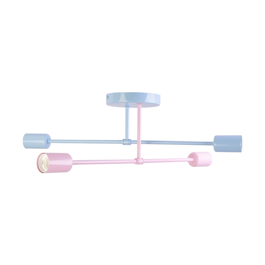 Opbouwkroonluchter CAMBRIDGE 4xE27/15W/230V blauw/roze