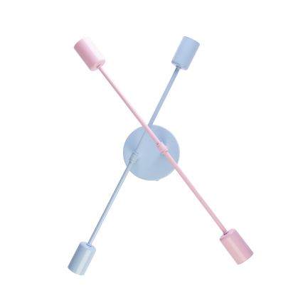 Opbouwkroonluchter CAMBRIDGE 4xE27/15W/230V blauw/roze