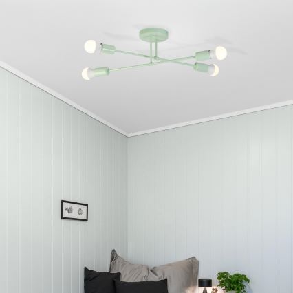 Opbouwkroonluchter CAMBRIDGE 4xE27/15W/230V groen