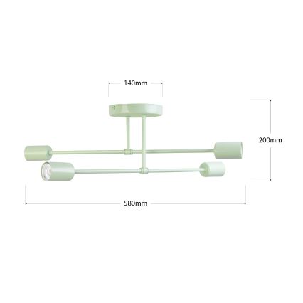 Opbouwkroonluchter CAMBRIDGE 4xE27/15W/230V groen
