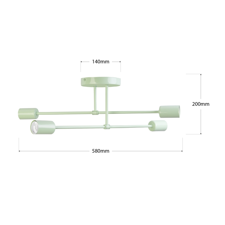 Opbouwkroonluchter CAMBRIDGE 4xE27/15W/230V groen