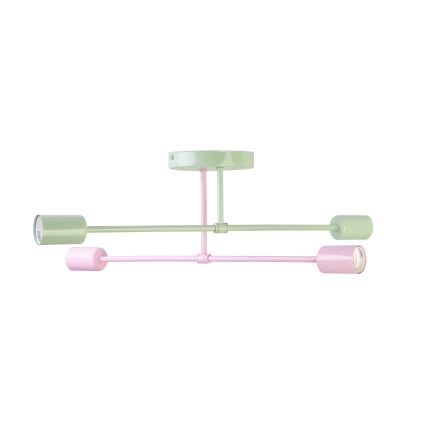 Opbouwkroonluchter CAMBRIDGE 4xE27/15W/230V groen/roze