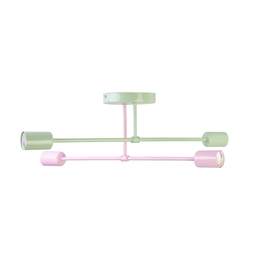 Opbouwkroonluchter CAMBRIDGE 4xE27/15W/230V groen/roze