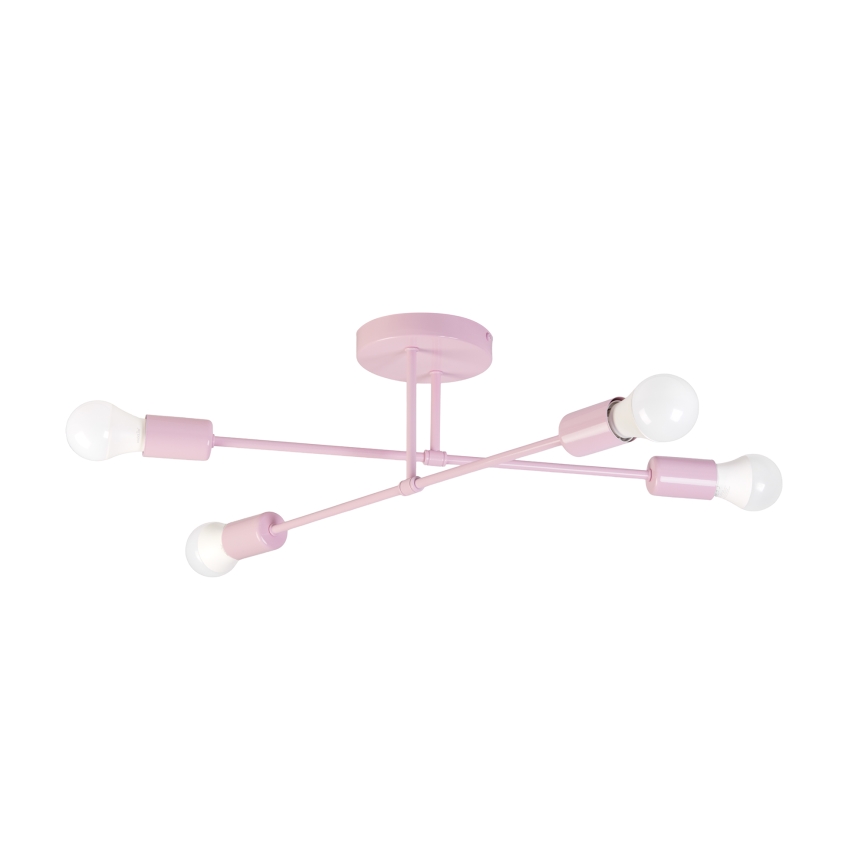 Opbouwkroonluchter CAMBRIDGE 4xE27/15W/230V roze