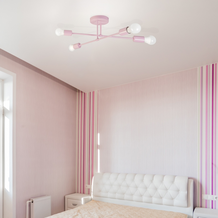 Opbouwkroonluchter CAMBRIDGE 4xE27/15W/230V roze