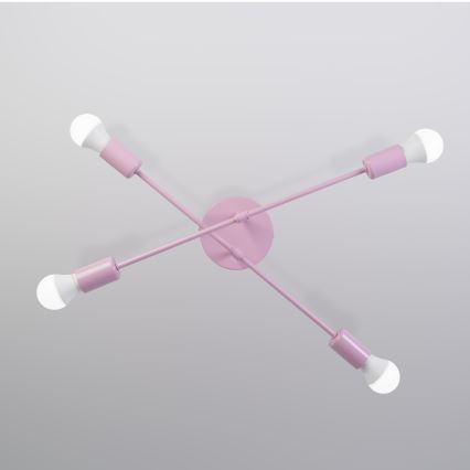 Opbouwkroonluchter CAMBRIDGE 4xE27/15W/230V roze