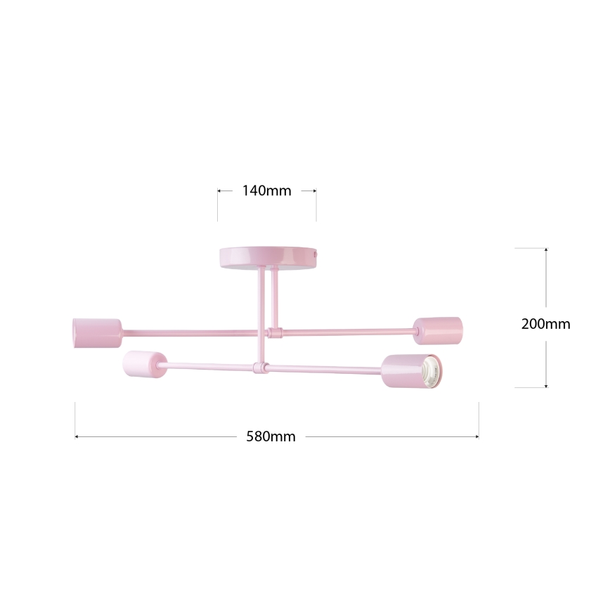 Opbouwkroonluchter CAMBRIDGE 4xE27/15W/230V roze