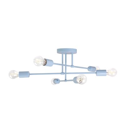 Opbouwkroonluchter CAMBRIDGE 6xE27/15W/230V blauw