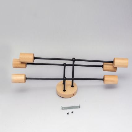 Opbouwkroonluchter CAMBRIDGE 6xE27/15W/230V, grenen