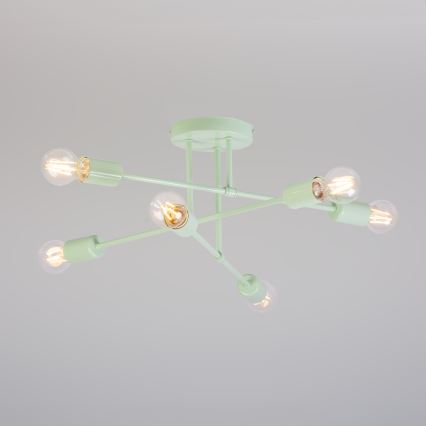 Opbouwkroonluchter CAMBRIDGE 6xE27/15W/230V groen