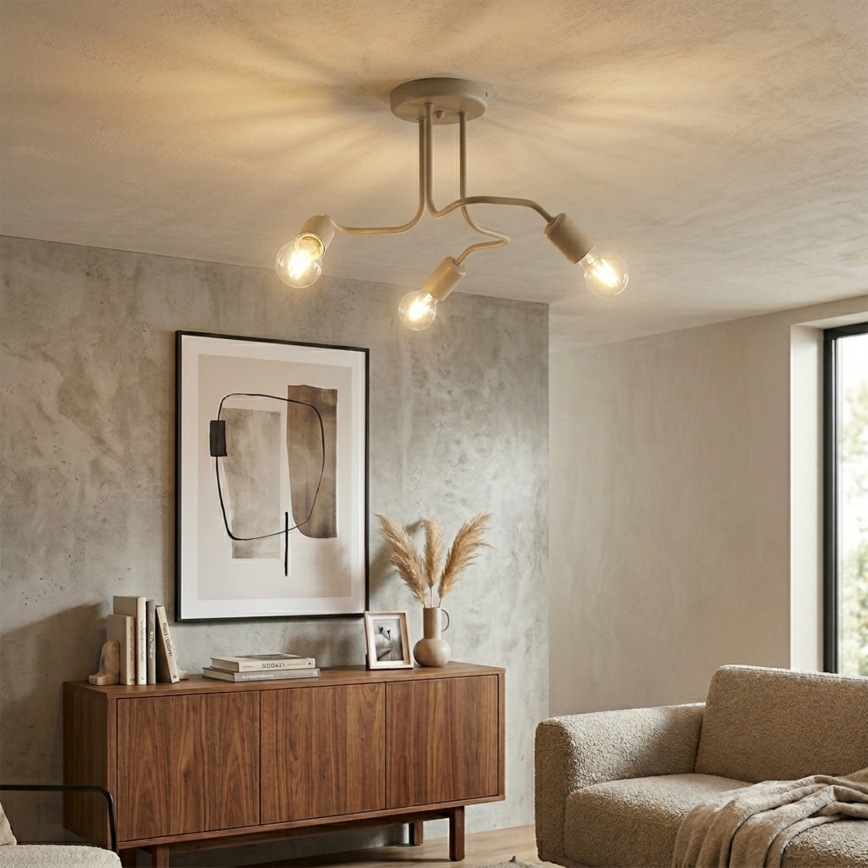 Opbouwkroonluchter CHARLIE 3xE27/15W/230V beige