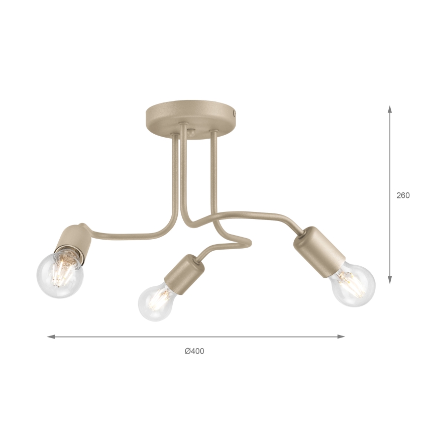 Opbouwkroonluchter CHARLIE 3xE27/15W/230V beige