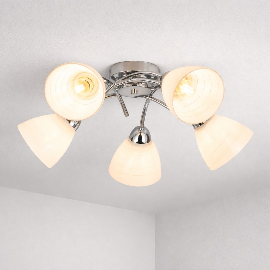 Opbouwkroonluchter CLARA 5xE27/15W/230V glanzend chroom
