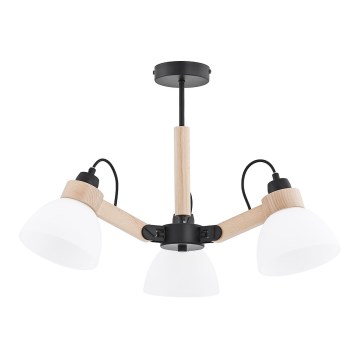 Opbouwkroonluchter DANTONA 3xE27/15W/230V zwart/beige
