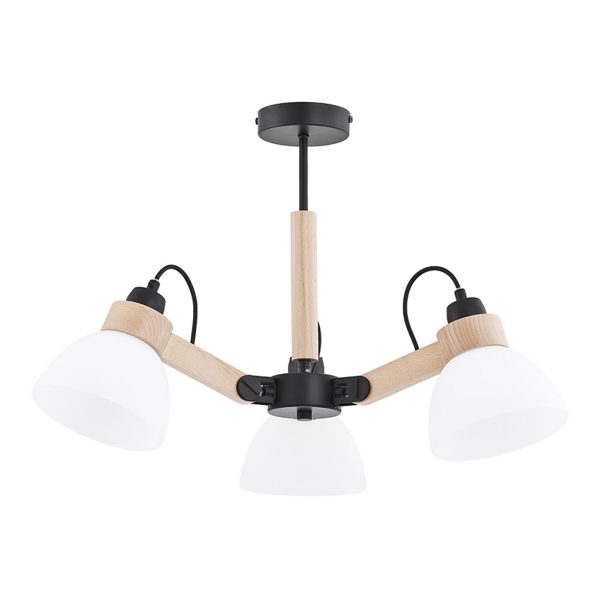 Opbouwkroonluchter DANTONA 3xE27/15W/230V zwart/beige