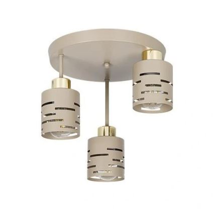 Opbouwkroonluchter ELEN 3xE27/35W/230V beige/goud