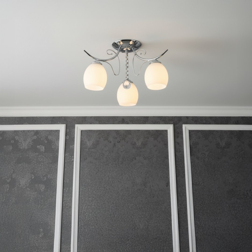 Opbouwkroonluchter ELLA 3xE27/15W/230V glanzend chroom